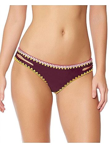 Jessica Simpson Woodstock Reversible Hipster Bikini Bottom in Merlot And Spice (view 2)