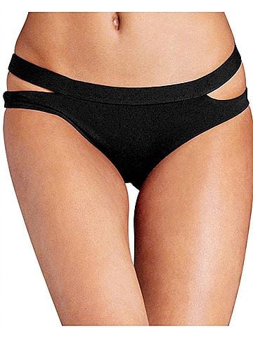Seafolly Cut Out Hipster Bikini Bottom in Black (view 2)
