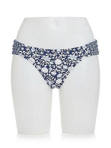 Jessica Simpson Side Shirred Hipster Bikini Bottom in Patched Up (view 1)