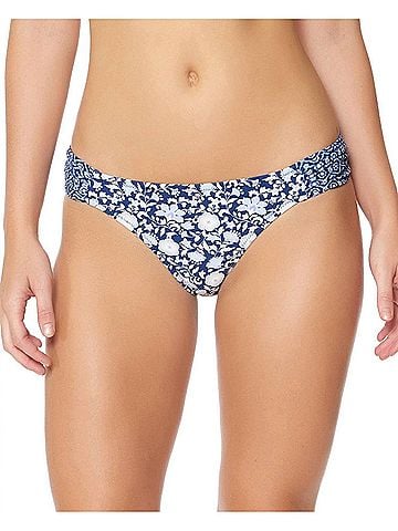 Jessica Simpson Side Shirred Hipster Bikini Bottom in Patched Up (view 2)