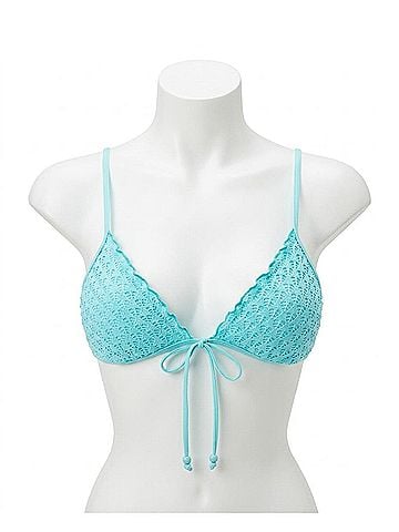 Seafolly Havana Tie Front Bralette Bikini Top in Ice (view 1)