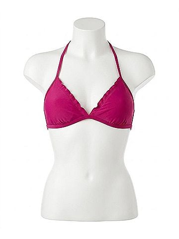 Seafolly Shimmer Triangle Bikini Top in Tahiti Pink (view 1)