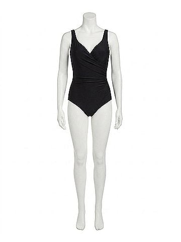 Miraclesuit Wraptress One Piece Swimsuit in Black (view 1)