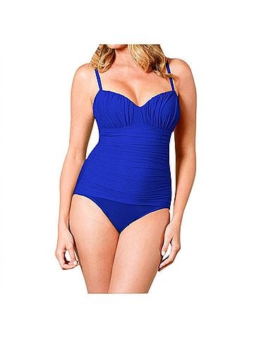 Miraclesuit Rialto One Piece Swimsuit - Plus in Electric Blue (view 2)