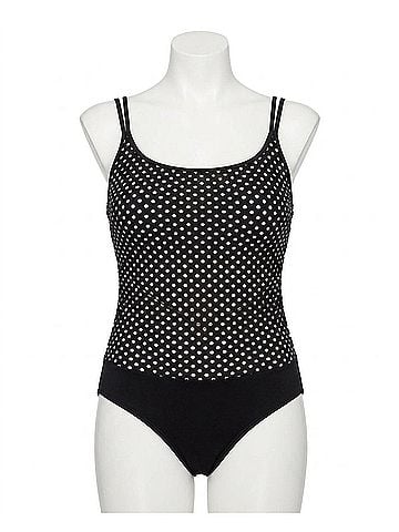 Miraclesuit Spot On Fauxkini One Piece Swimsuit - Plus in Black/ White (view 1)