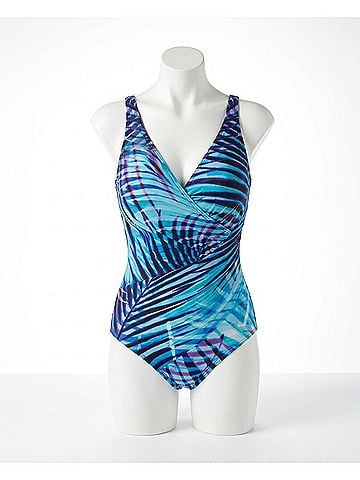 Miraclesuit Oceanus One Piece Swimsuit - Plus in Palm Reader (view 1)