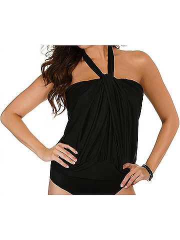 Miraclesuit Mojito Underwire Tankini Top Bikini - Plus Size in Black (view 2)