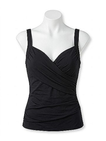 Miraclesuit Sanibel Underwire Tankini Top Bikini - Plus Size in Black (view 1)