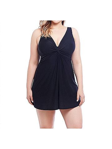 Miraclesuit Marais Swimdress - Plus Size in Black (view 2)