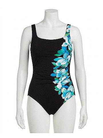 Miraclesuit Hanging Garden Sidewipe Underwire One Piece - Plus in Blue (view 1)