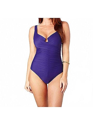 Miraclesuit Sangria Underwire One Piece in Eggplant (view 2)