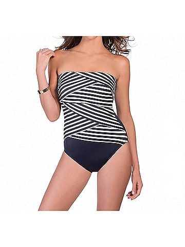 Miraclesuit Muse Bandeau Underwire One Piece in Navy (view 2)