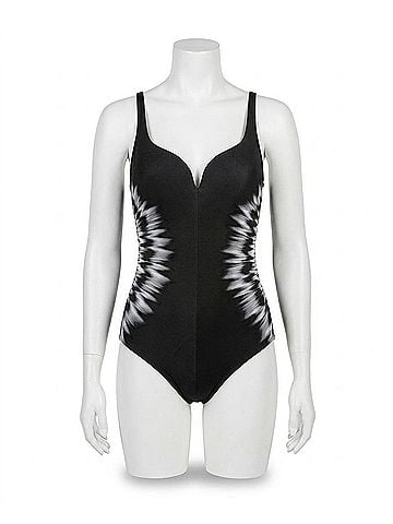 Miraclesuit Sound Wave Temptress One Piece in Black/White (view 1)