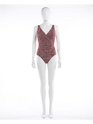 Miraclesuit Coffee Bean Wrap One Piece in Red (view 1)