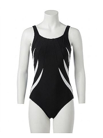 Miraclesuit So It Seams Blades Underwire One Piece in Black/White (view 1)