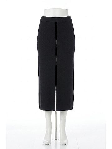 MADE IN ITALY Midi Pencil Skirt in Black (view 1)