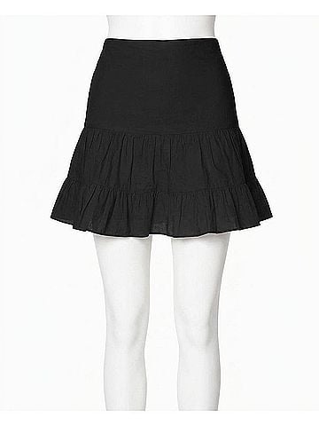 Nicole Miller Cotton Metal Flounce Mini Skirt in Black (view 1)