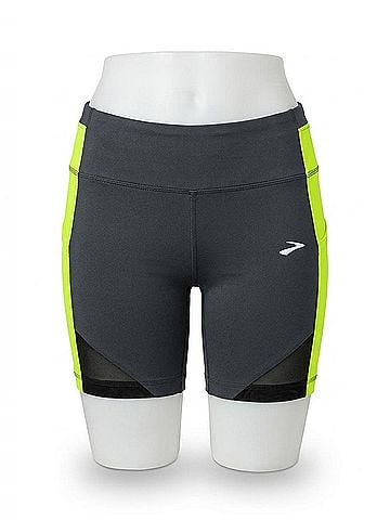 Brooks Women's Run Visible Short Tights in Asphalt/Nightlife (view 1)