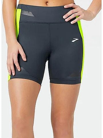 Brooks Women's Run Visible Short Tights in Asphalt/Nightlife (view 2)