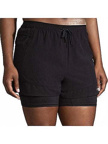 Brooks Women's High Point 3" 2-In-1 Running Shorts in Black (view 2)