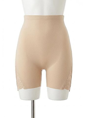 Miraclesuit Shape Away With Back Magic Lace Hi-Waist Boyshort in Nude (view 1)