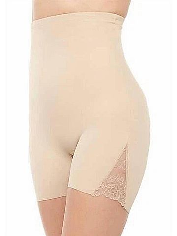 Miraclesuit Shape Away With Back Magic Lace Hi-Waist Boyshort in Nude (view 2)