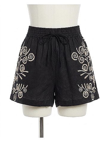 Johnny Was Women's Hannini Drawstring Short in Black (view 1)