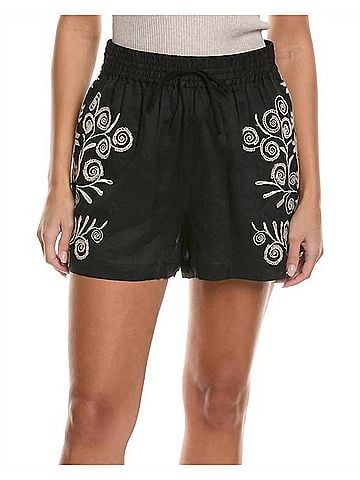 Johnny Was Women's Hannini Drawstring Short in Black (view 2)