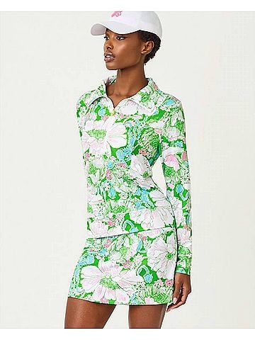 Lilly Pulitzer Maryana 15" Lounge Skort in Putting Green/Poppy Land (view 2)