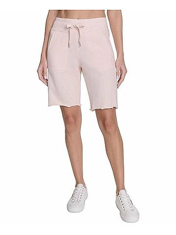Calvin Klein Women's Performance Drawstring Shorts in Cloud Pink (view 2)