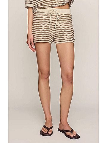 Z Supply Lyla Striped Sweater Short in Taro (view 2)
