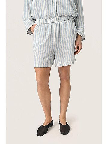Soaked Belira Wide Leg Elastic Waist Shorts in Blue (view 2)