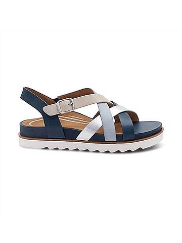Aetrex Women's Carmen Casual Sandals in Navy Multi (view 1)
