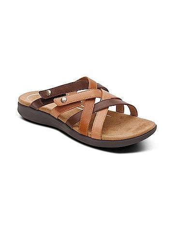 Aetrex Women's Kasey X Strapslide Sandal in Tan Multi (view 1)