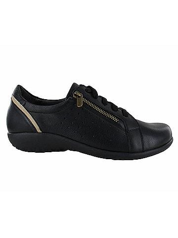 Naot Women's Moko Lace Up Shoes in Soft Black Leather / Khaki Beige Leather (view 1)