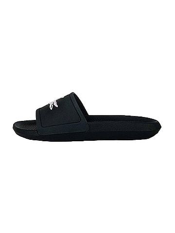 Lacoste Women's Croco Slide Sandals in Dark Green (view 2)