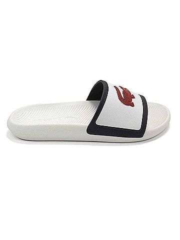 Lacoste Women's Croco Slide Sandals in White (view 1)