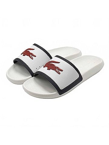 Lacoste Women's Croco Slide Sandals in White (view 2)