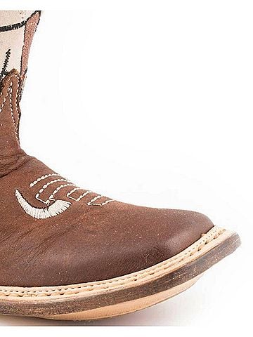 Roper Boys Vamp Cowbaby Boots 2 Mo in Brown (view 2)