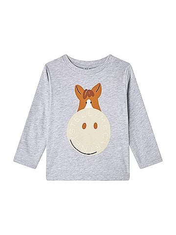 Stella McCartney Baby Boy Long Sleeve Logo Disk Print Tee in Grey (view 1)