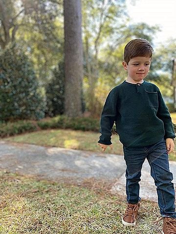 Me and Henry Kids Dayton Sweater in Green (view 2)