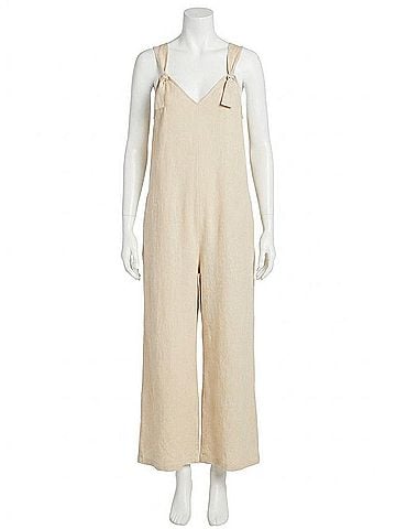 Hatch Noa Linen Blend Jumper in Beige (view 1)