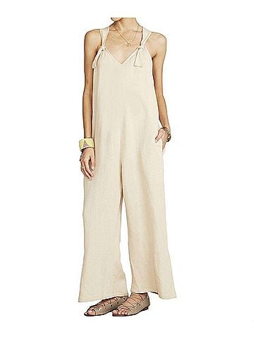 Hatch Noa Linen Blend Jumper in Beige (view 2)