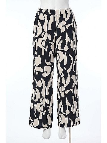 Joseph Ribkoff Geometric Print Wide Leg Pull On Pants in Black/Moonstone (view 1)