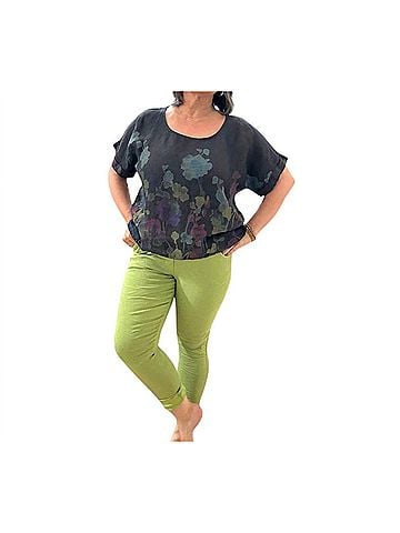 MADE IN ITALY Starlight Italian Magic Pants in Pistachio Green (view 2)