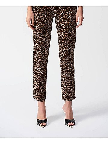 Joseph Ribkoff Animal Print Pull-On Pants in Beige/Black (view 2)