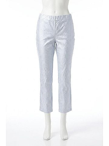 Joseph Ribkoff Metallic Ankle Length Trousers in White/Silver (view 1)