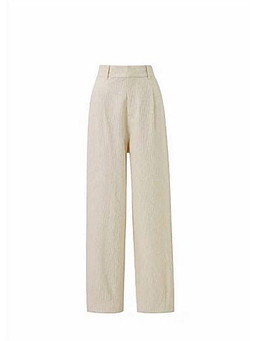 FRNCH Pepita Textured Trouser in Cream (view 1)