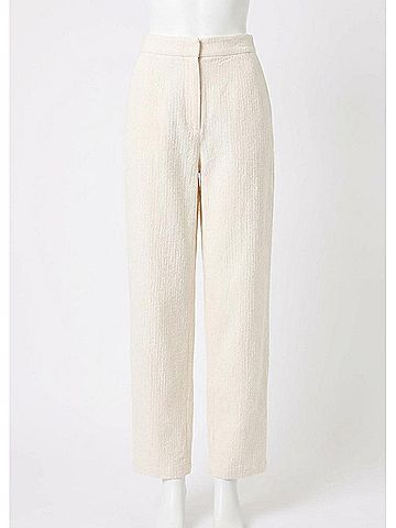 FRNCH Pepita Textured Trouser in Cream (view 2)