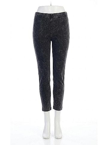 Jess & Jane Mineral Washed Ankle Legging Pant in Black (view 1)